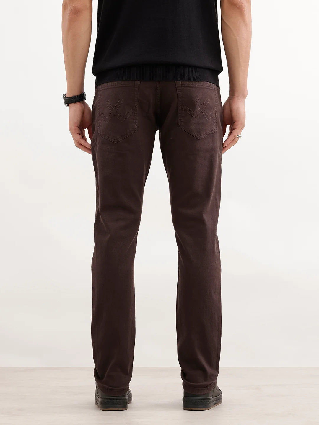 Solid Slim Fit Denim Jeans | Brown