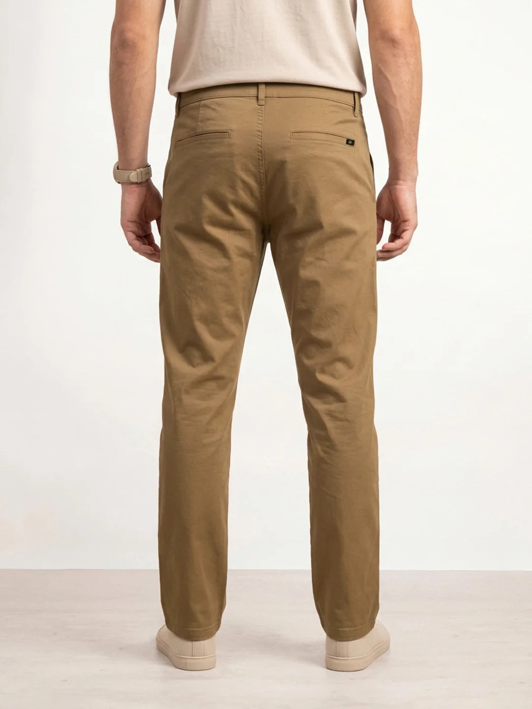 Solid Regular Fit Trouser | Beige