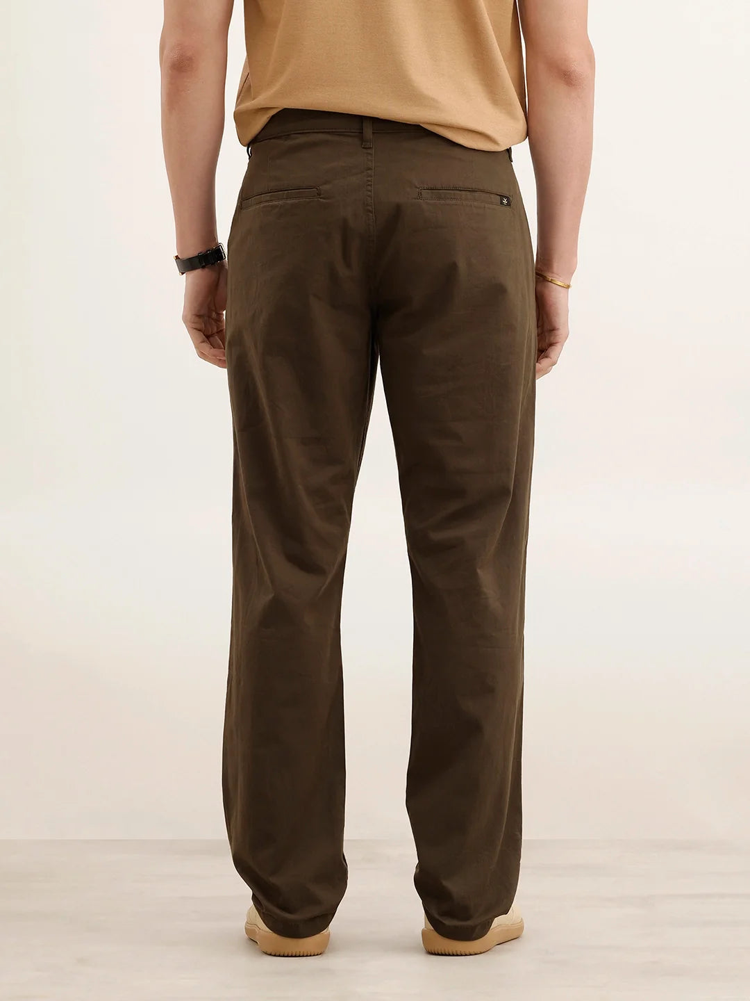 Solid Regular Fit Trouser | Brown