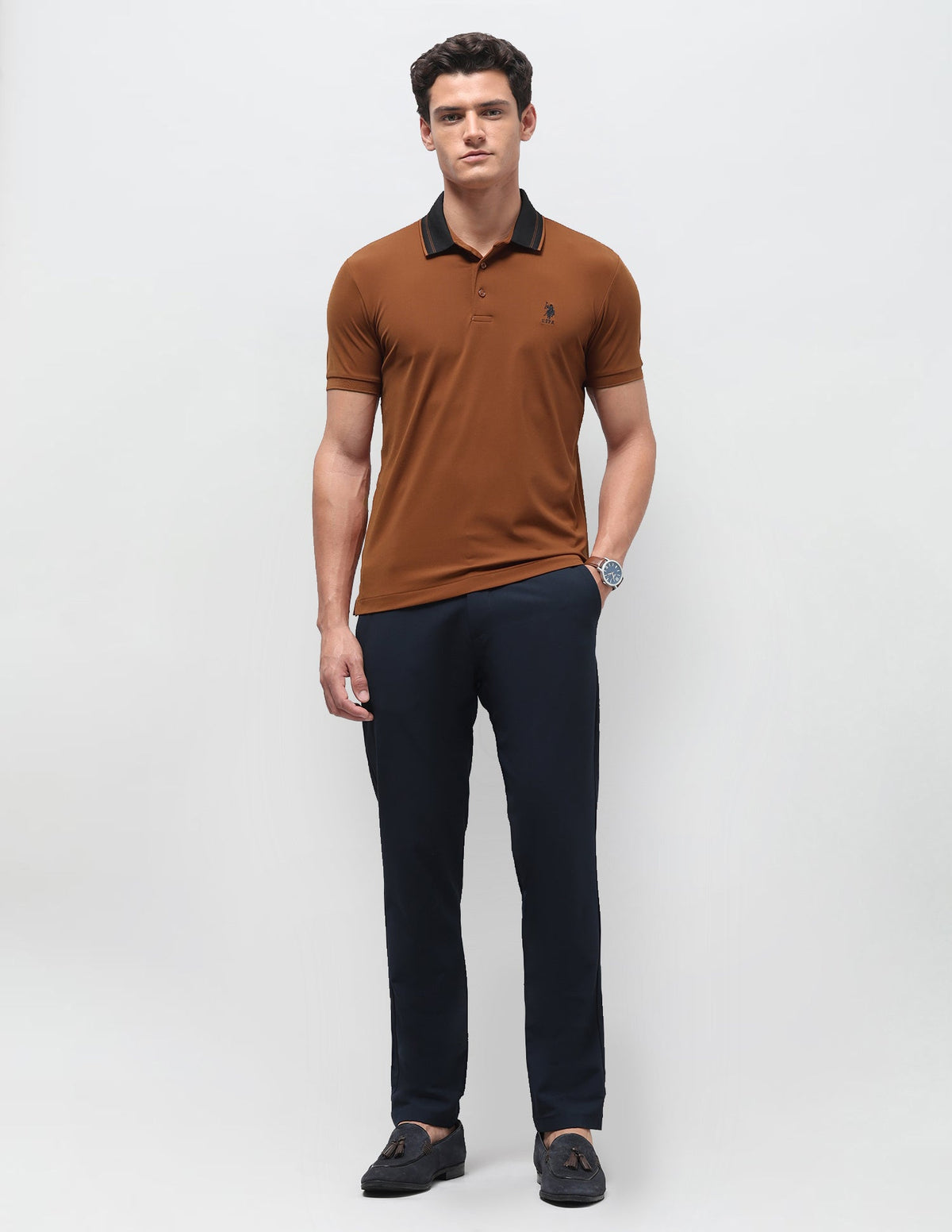 Solid Slim Fit Polo Shirt USP0
