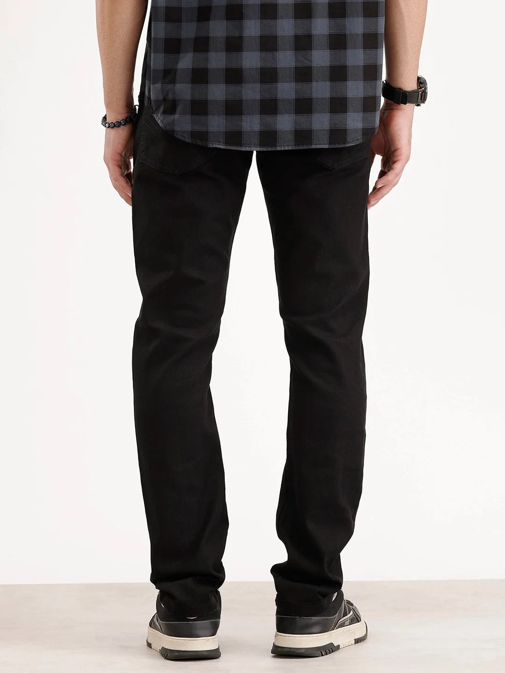 Solid Slim Fit Denim Jeans | Black