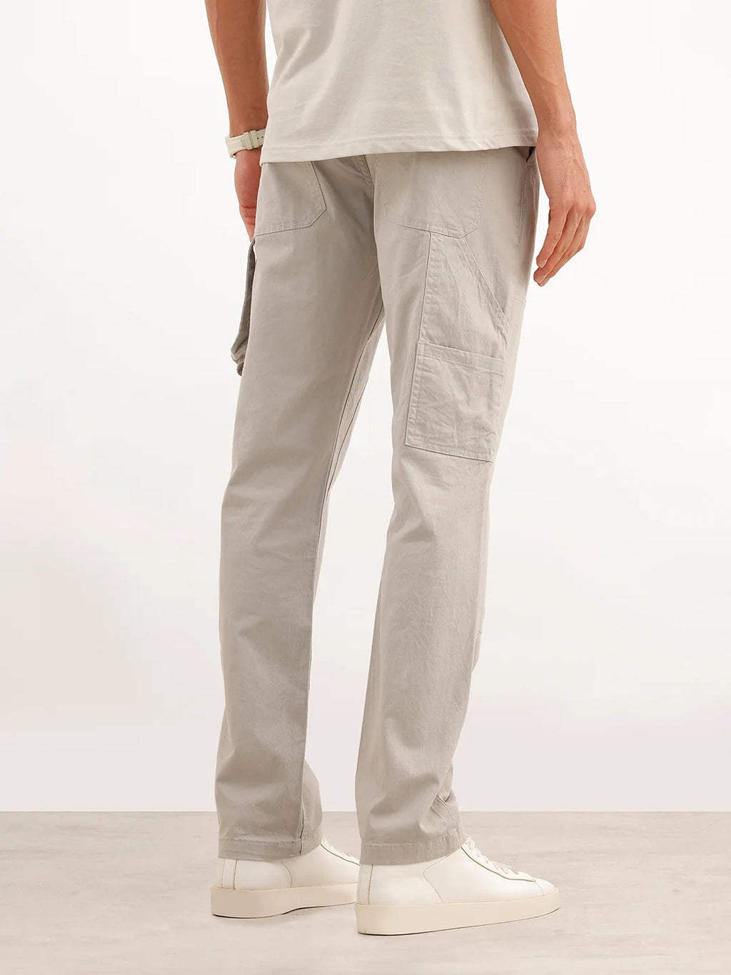 Solid Straight Fit Carpenter Trouser | Grey