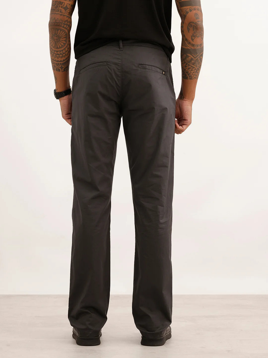 Solid Slim Fit Trouser | Grey