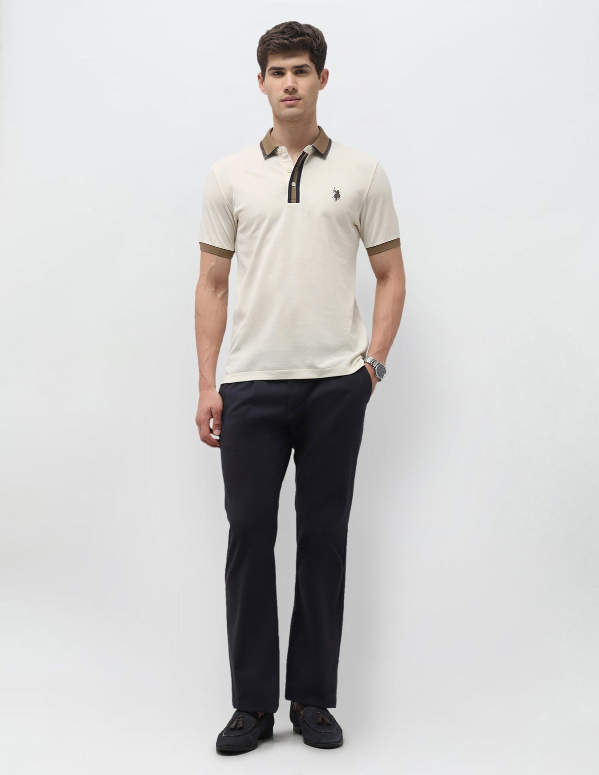 Solid Slim Fit Polo Shirt USP0