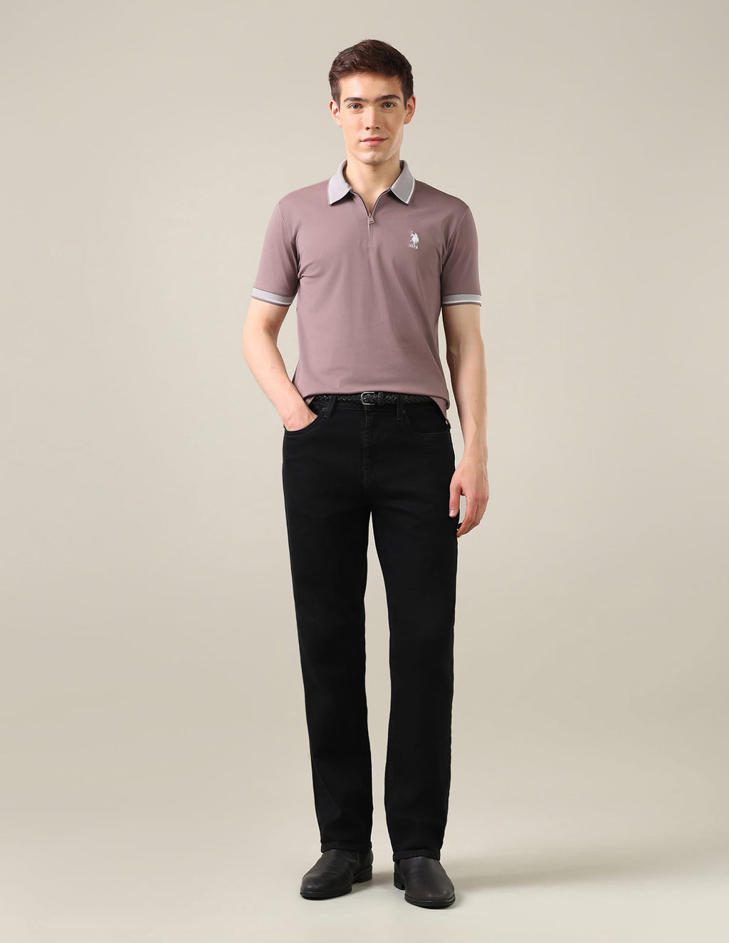 Solid Slim Fit Polo Shirt USP0