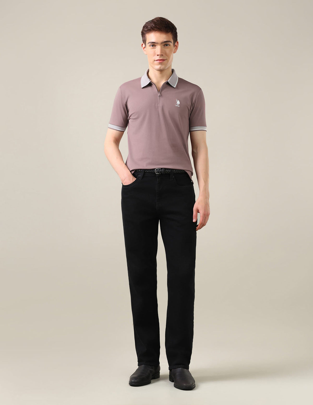 Solid Slim Fit Polo Shirt USP0