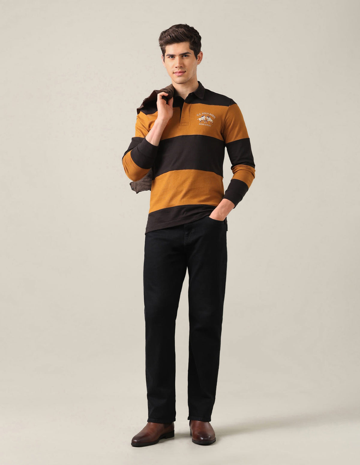 Horizontal Striped Slim Fit Polo Shirt USP0