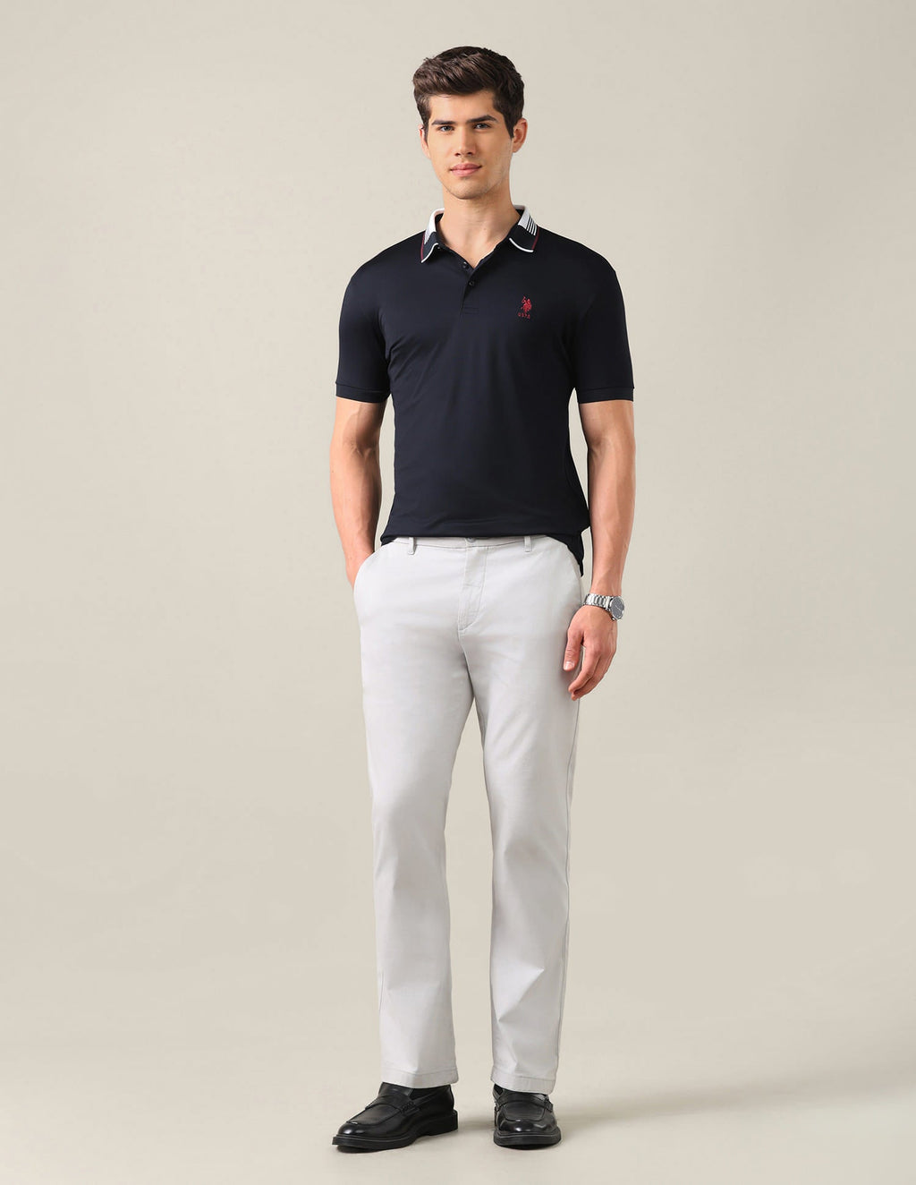 Solid Slim Fit Polo Shirt USP0