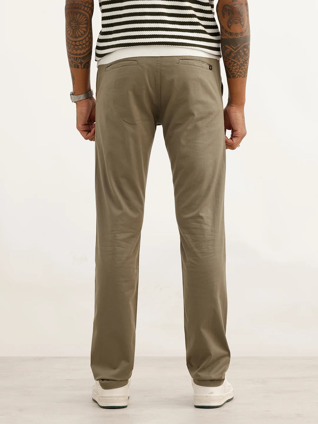 Classic Solid Slim Fit Trouser | Olive