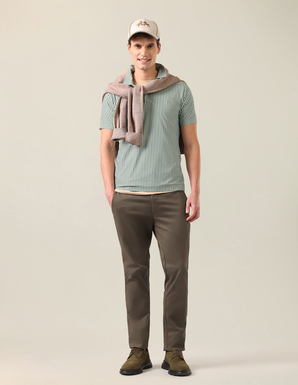 Vertical Striped Slim Fit Polo Shirt USP0