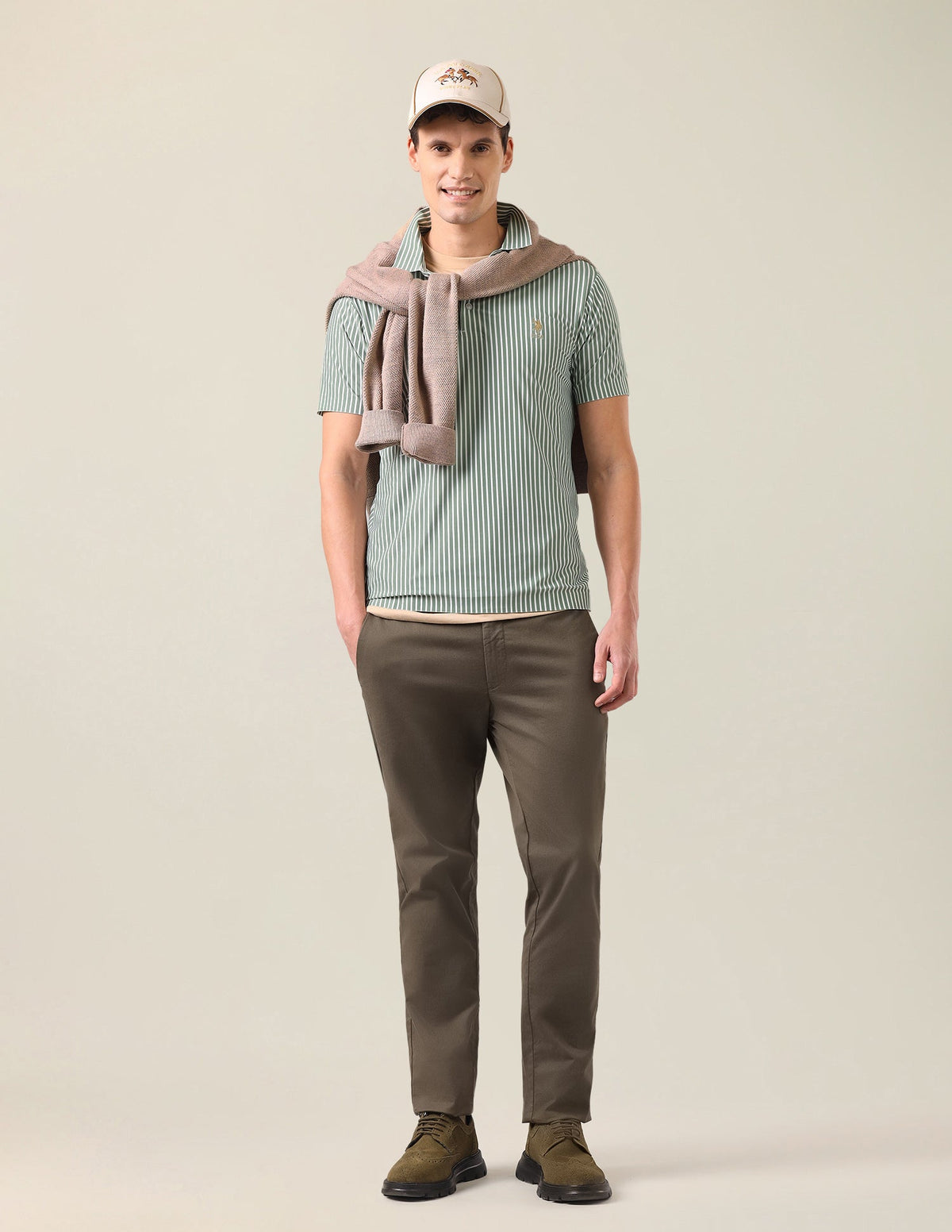 Vertical Striped Slim Fit Polo Shirt USP0