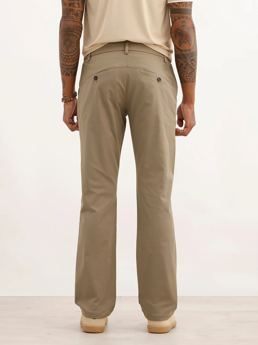 Solid Straight Fit Blended Trouser | Olive