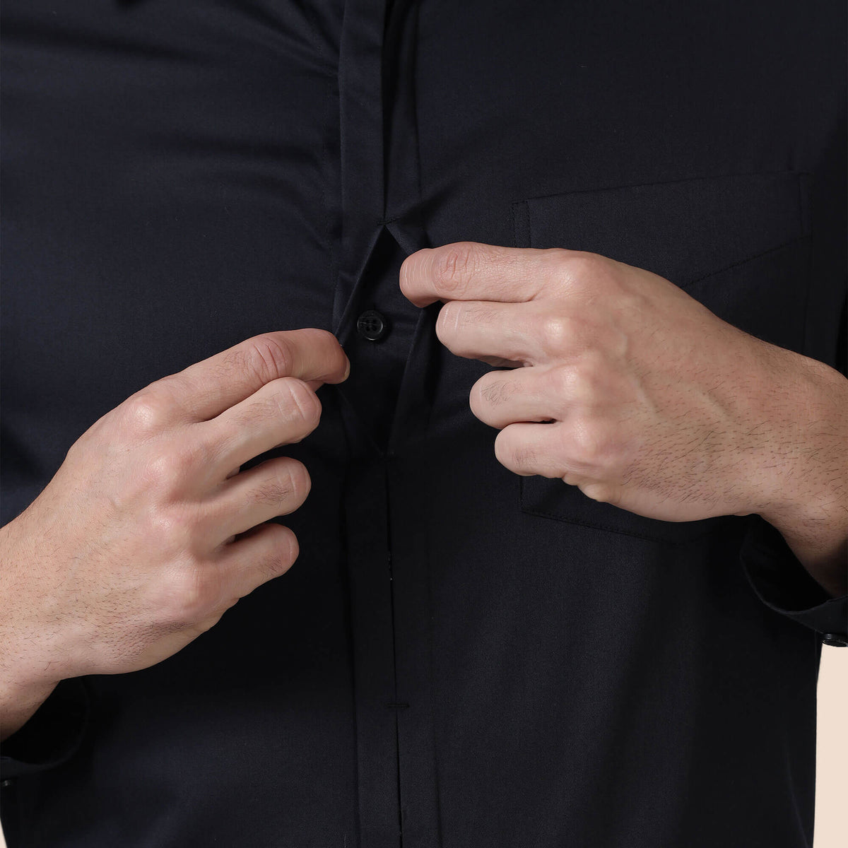 Alfred Black Shirt With Signature Concealed Placket