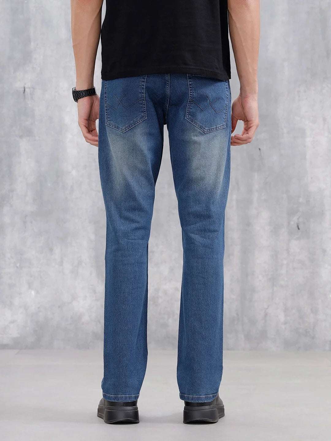 Men's Casual Straight Fit Jeans | Med Stone