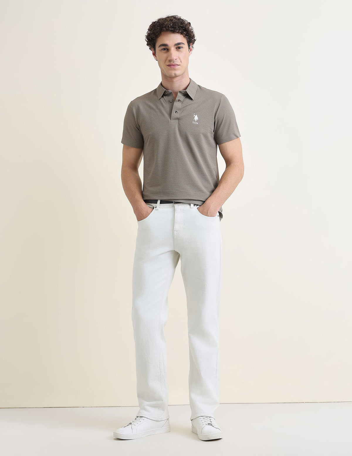 Textured Slim Fit Polo Shirt USP0