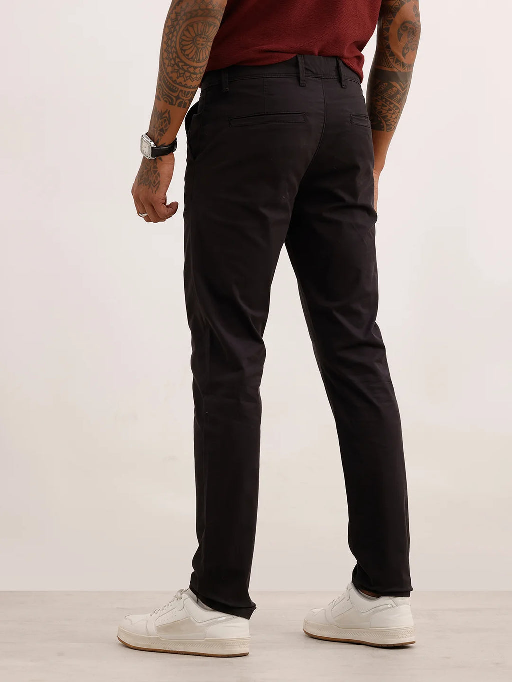 Classic Solid Slim Fit Trouser | Black