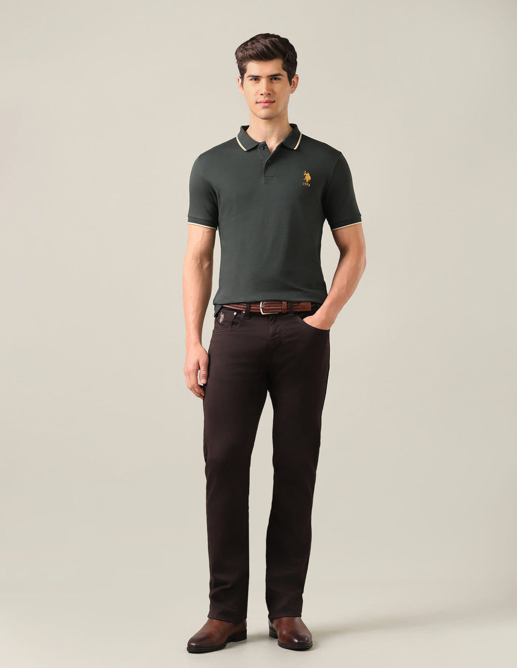 Solid Slim Fit Polo Shirt USP0