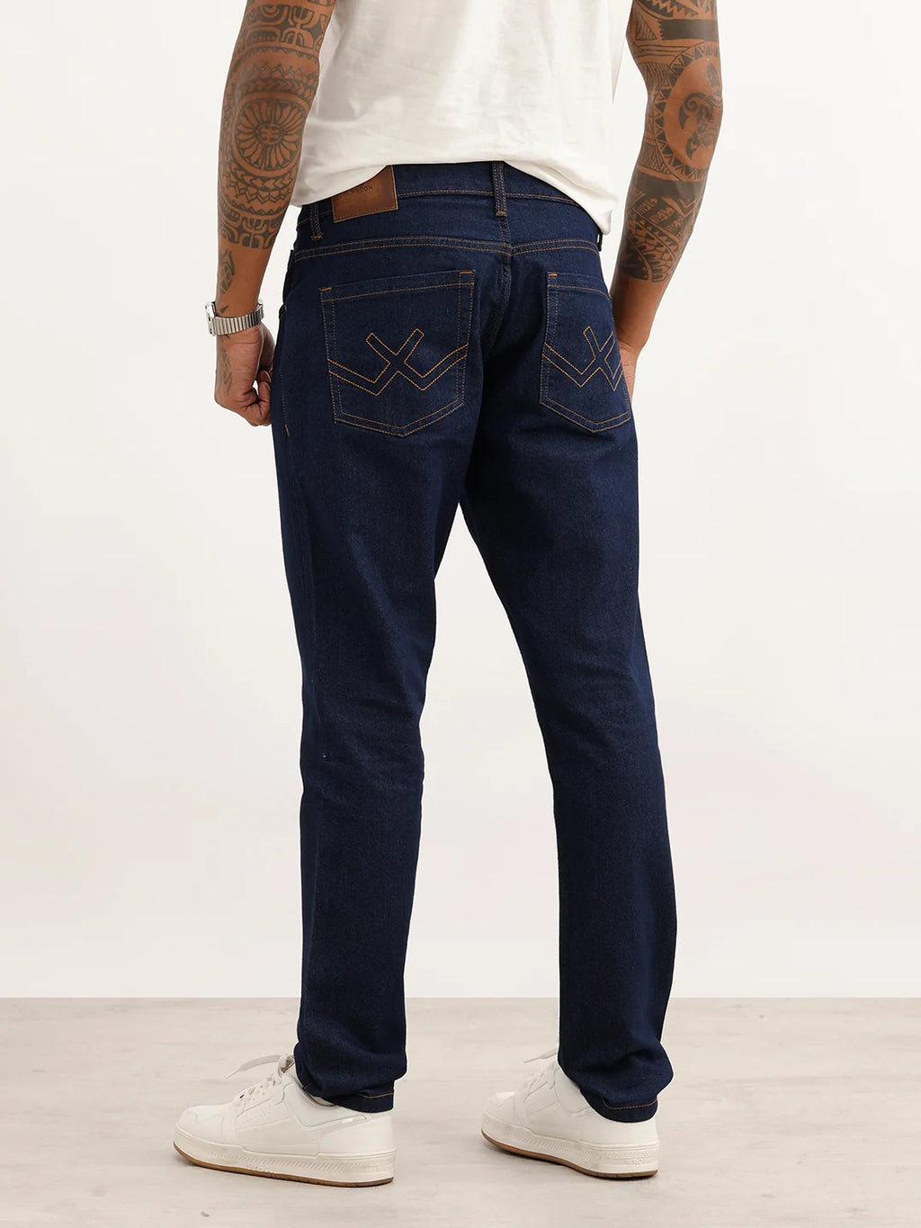Solid Slim Fit Denim Jeans | Dark Blue