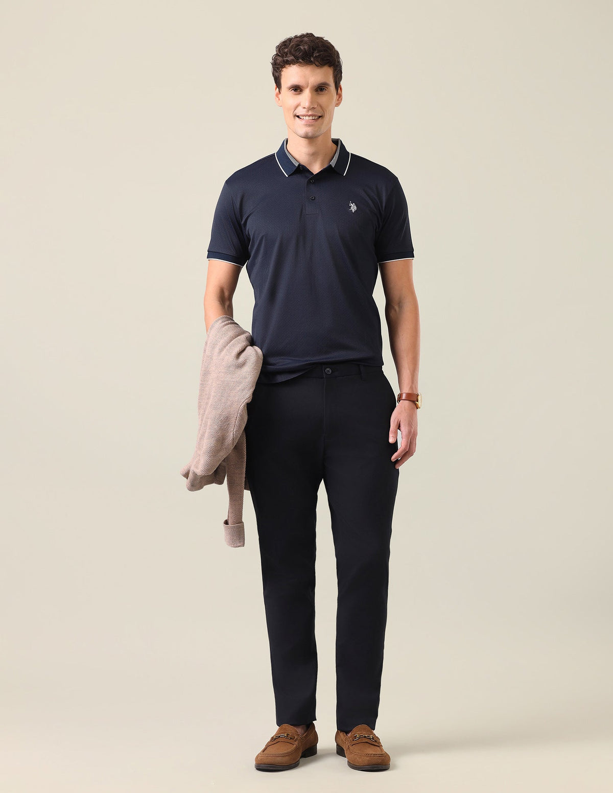 Textured Slim Fit Polo Shirt USP0