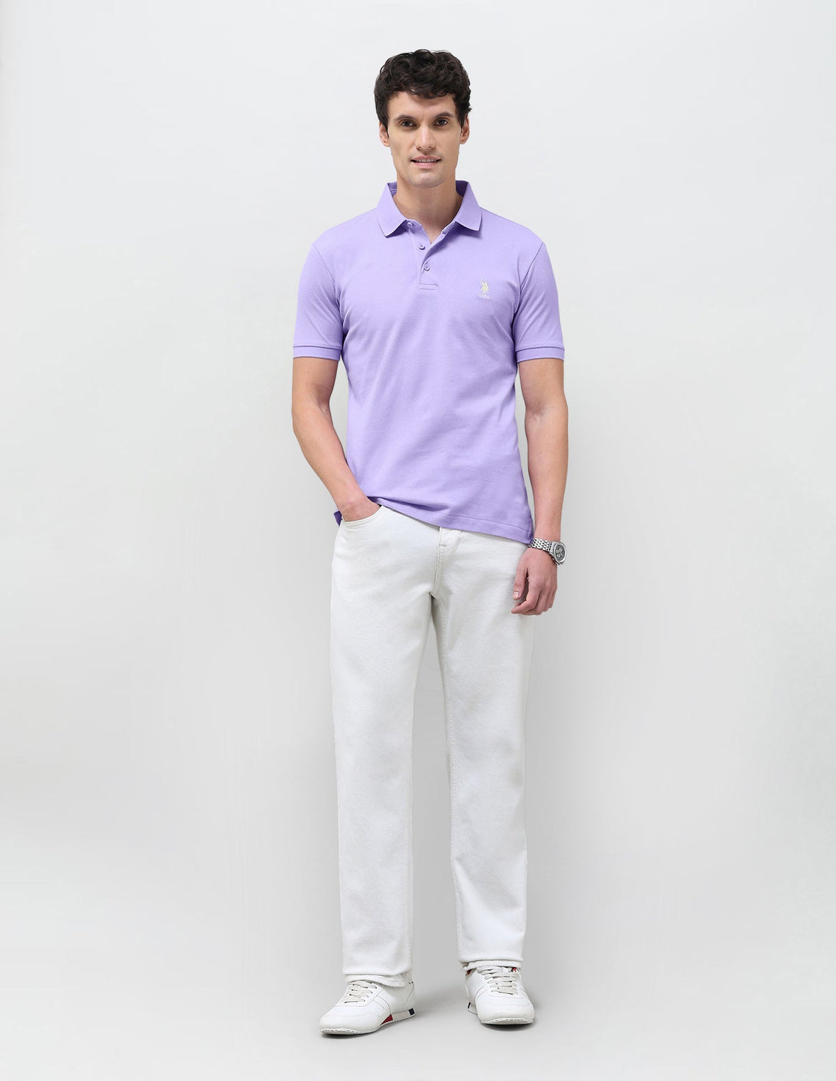 Solid Slim Fit Polo Shirt USP0