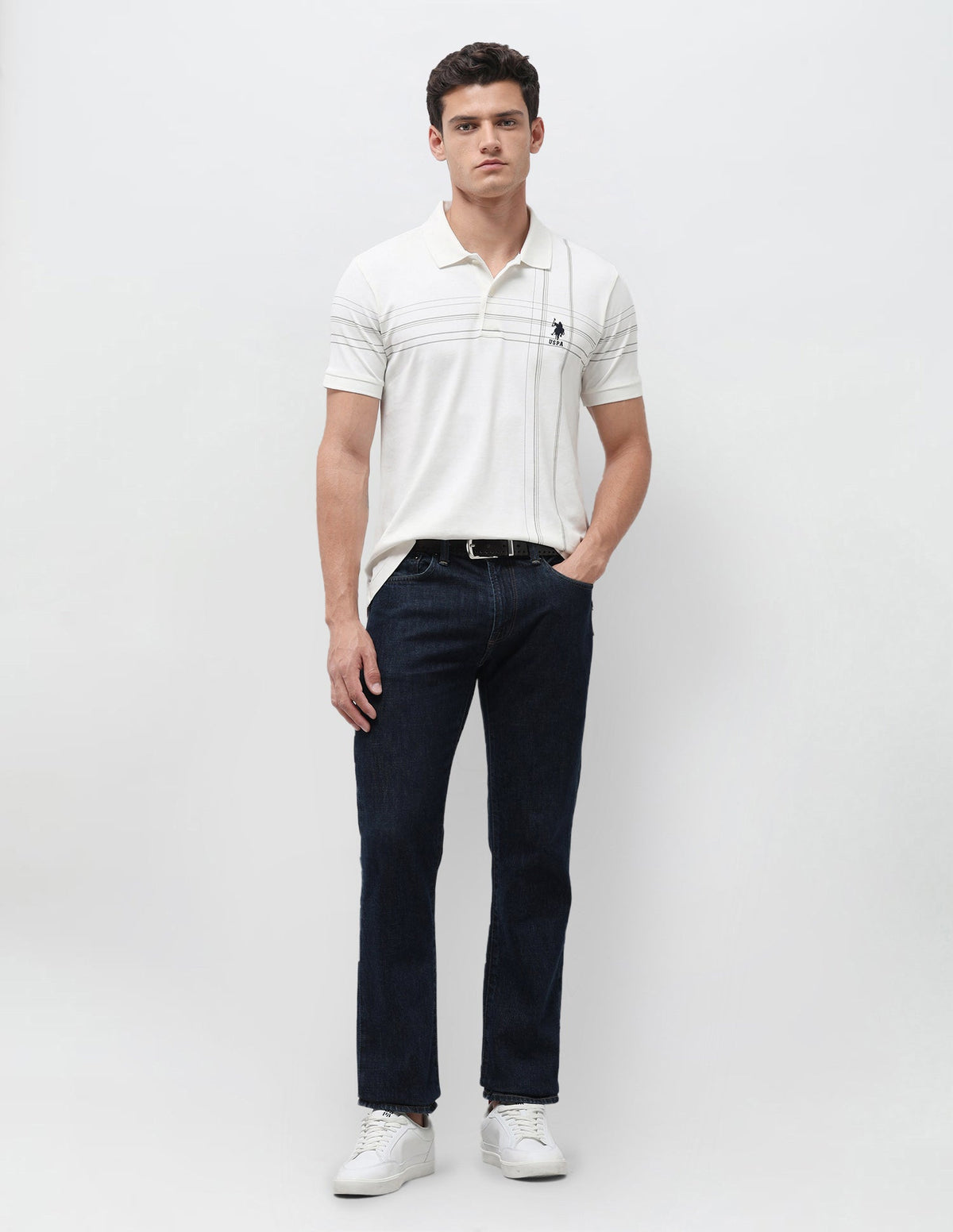 Vertical Striped Slim Fit Polo Shirt USP0