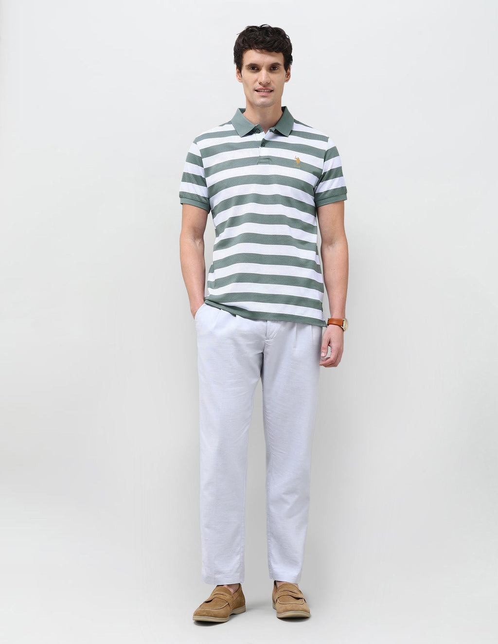 Horizontal Striped Slim Fit Polo Shirt USP0