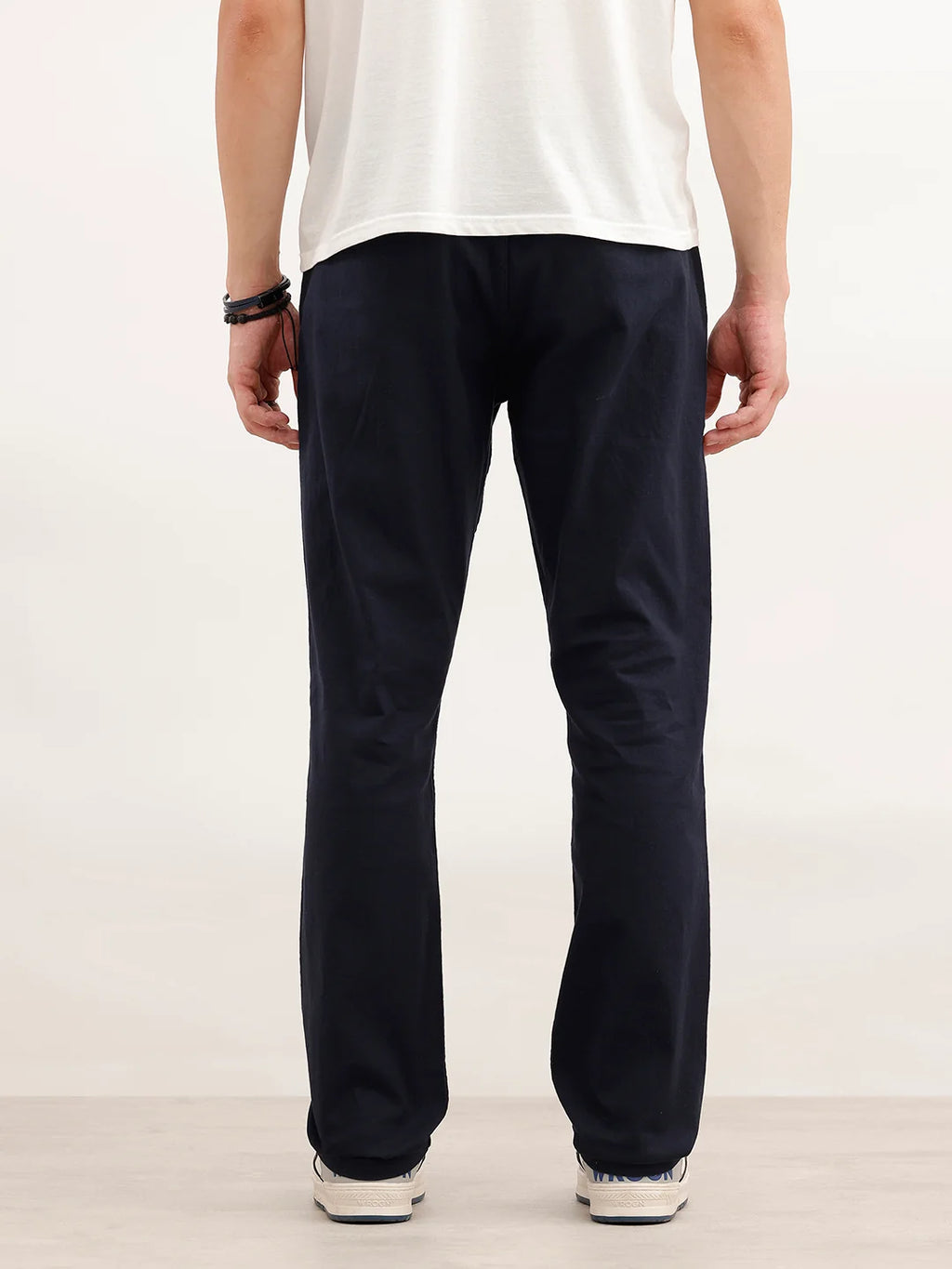 Solid Straight Fit Trouser | Navy Blue