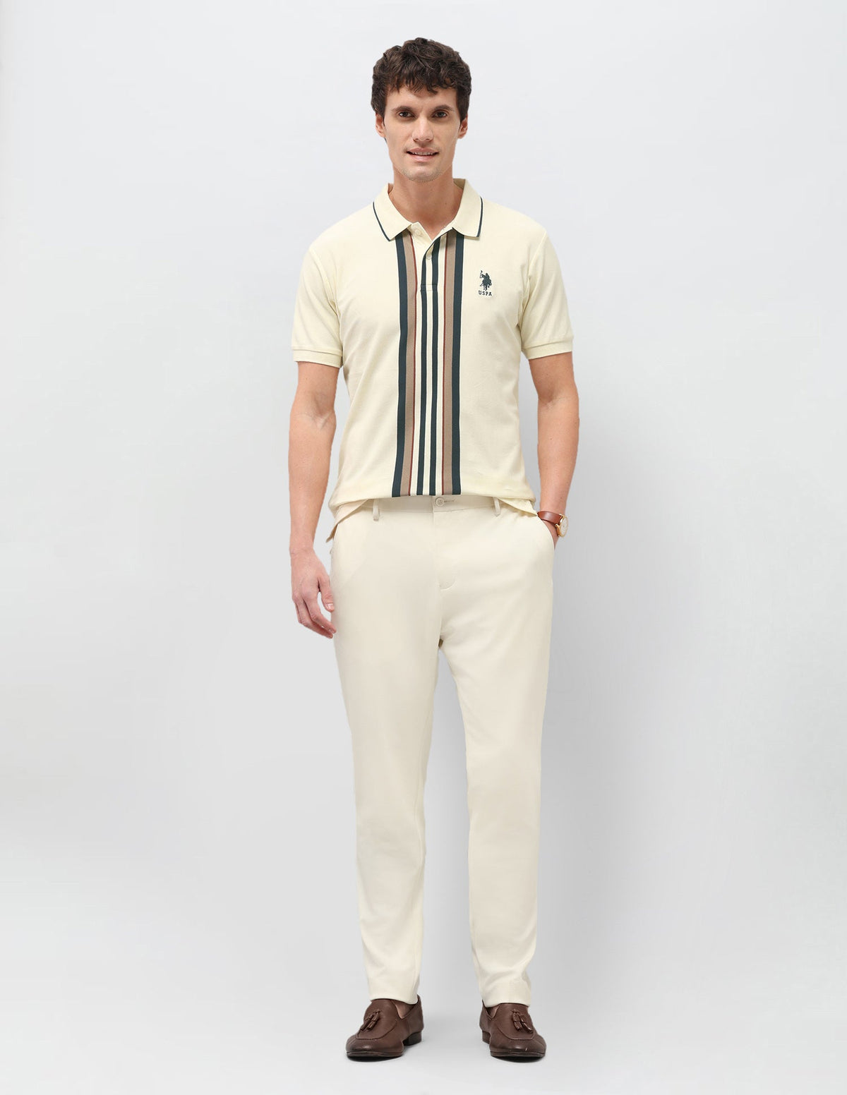 Vertical Striped Slim Fit Polo Shirt USP0