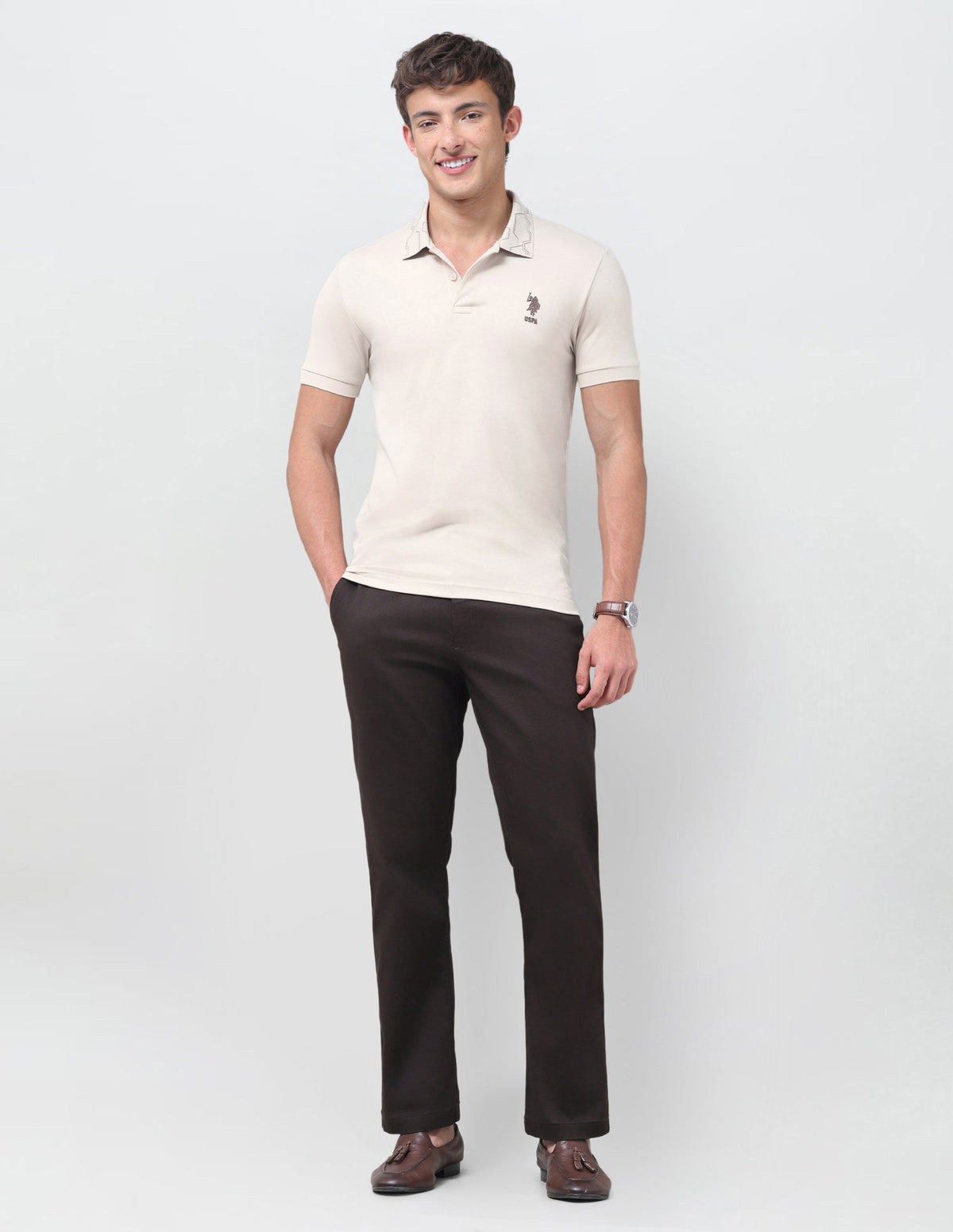 Solid Slim Fit Polo Shirt USP0