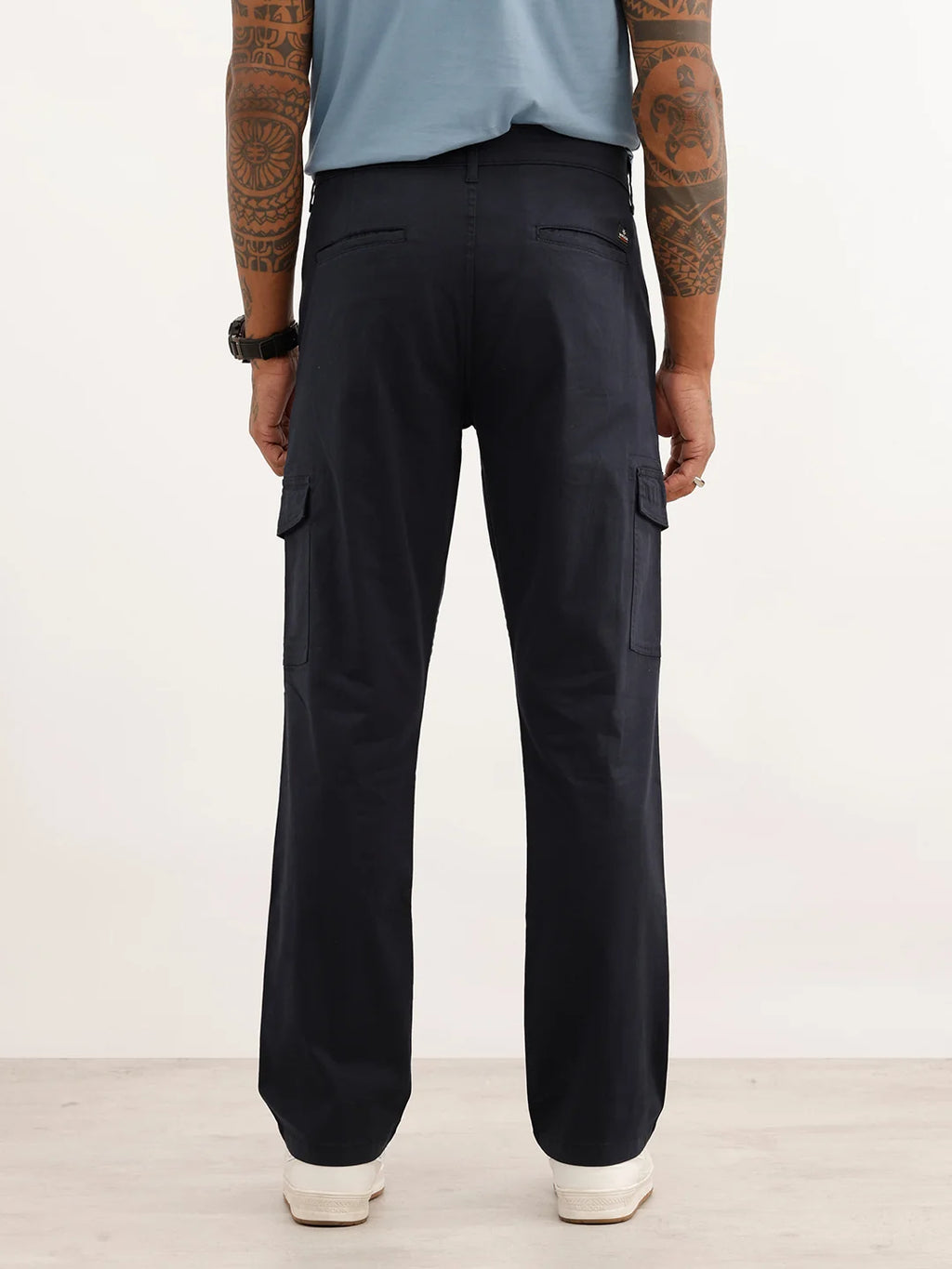 Solid Straight Fit Trouser | Navy Blue