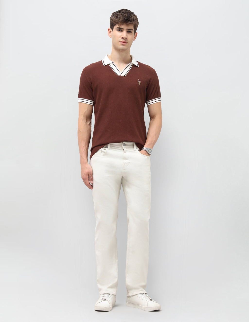 Solid Slim Fit Polo Shirt USP0