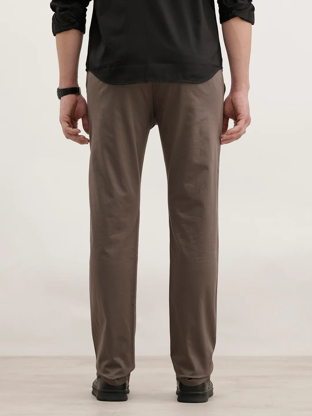 Slim Fit Solid Trouser | Charcoal