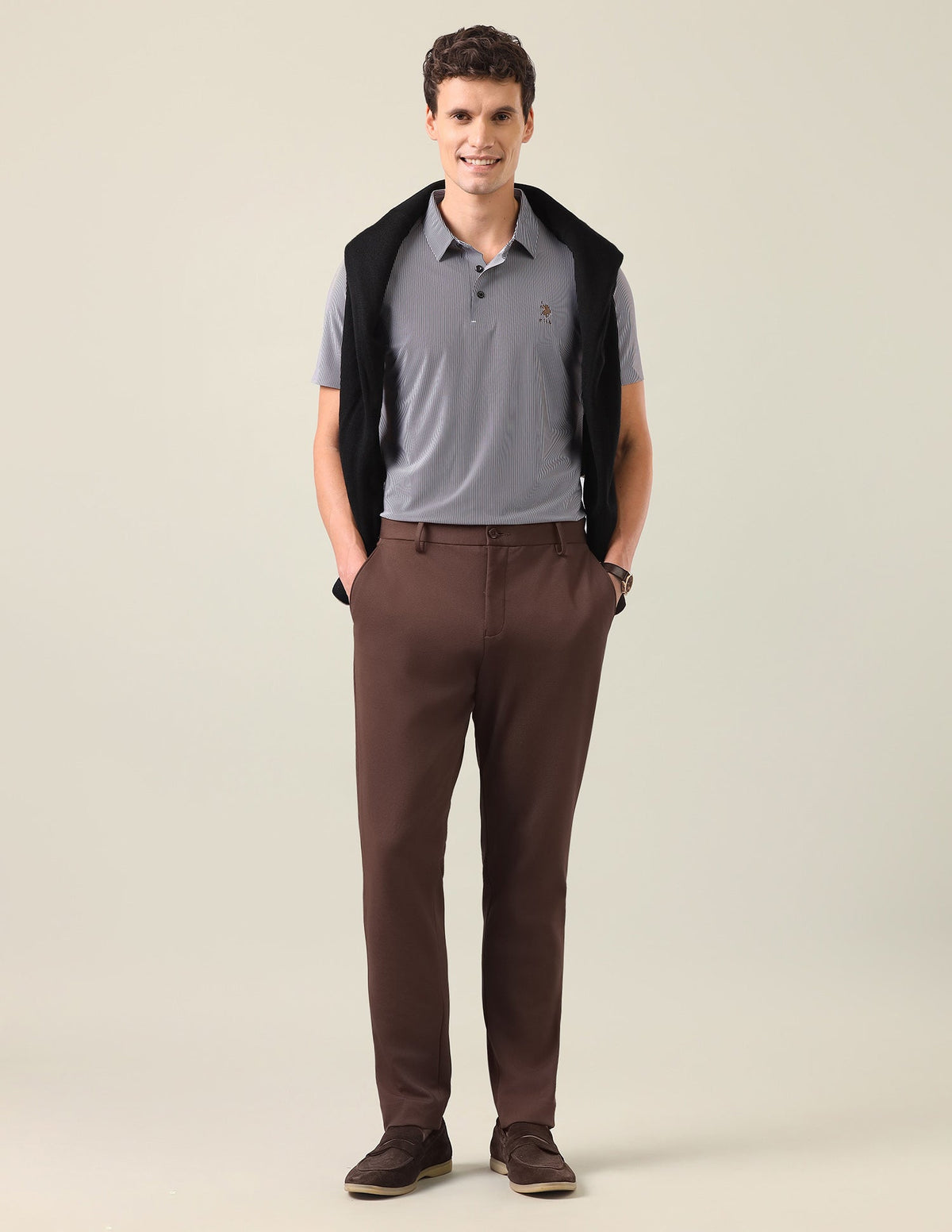 Vertical Striped Slim Fit Polo Shirt USP0