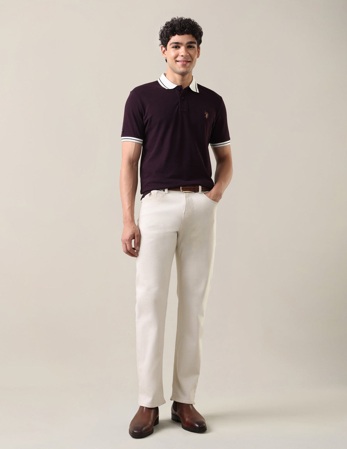 Solid Slim Fit Polo Shirt USP0
