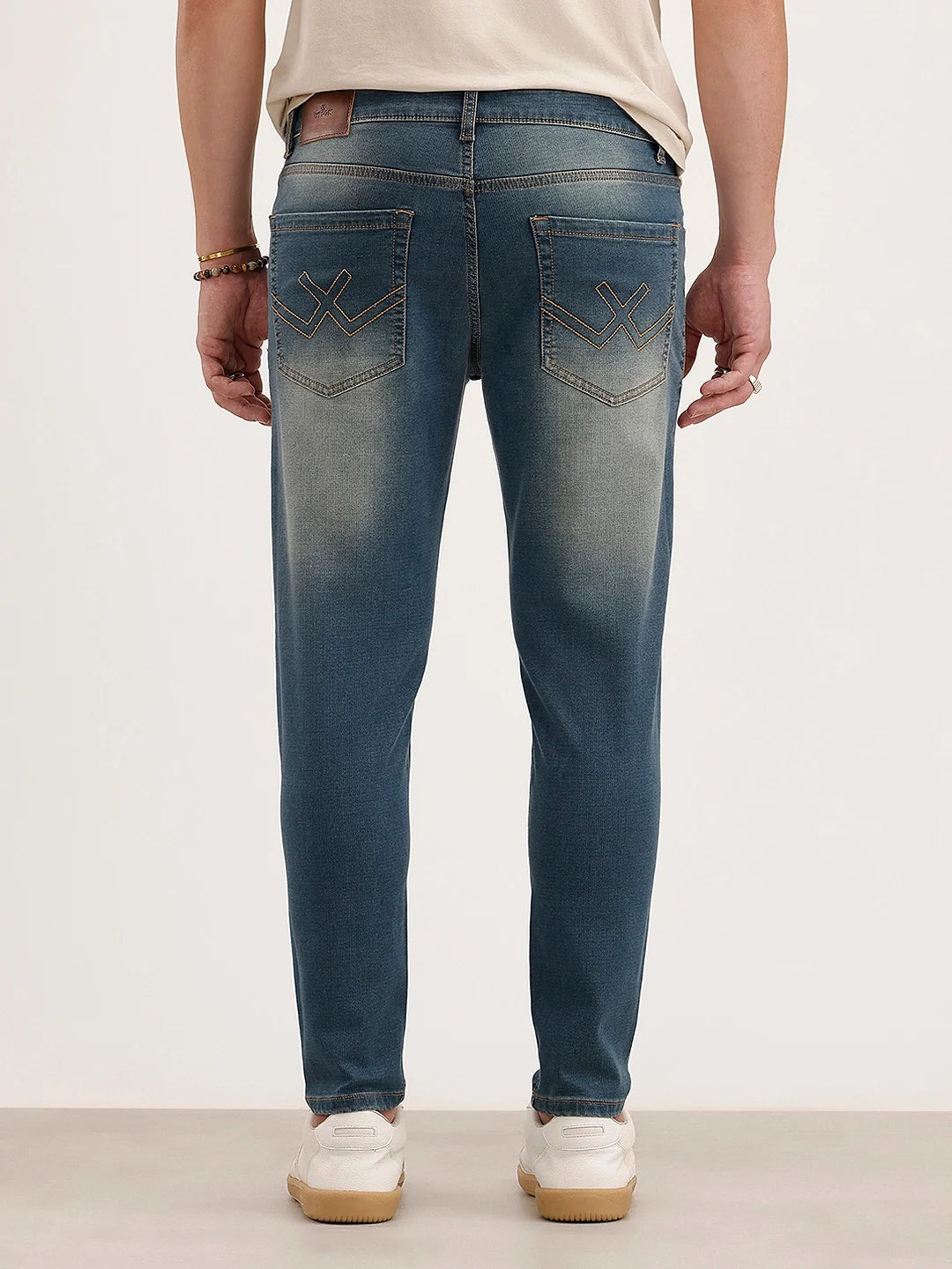 Faded Skinny Crop Denim Jeans | Light Blue