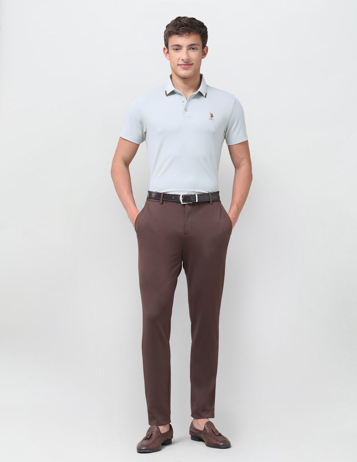 Textured Slim Fit Polo Shirt USP0