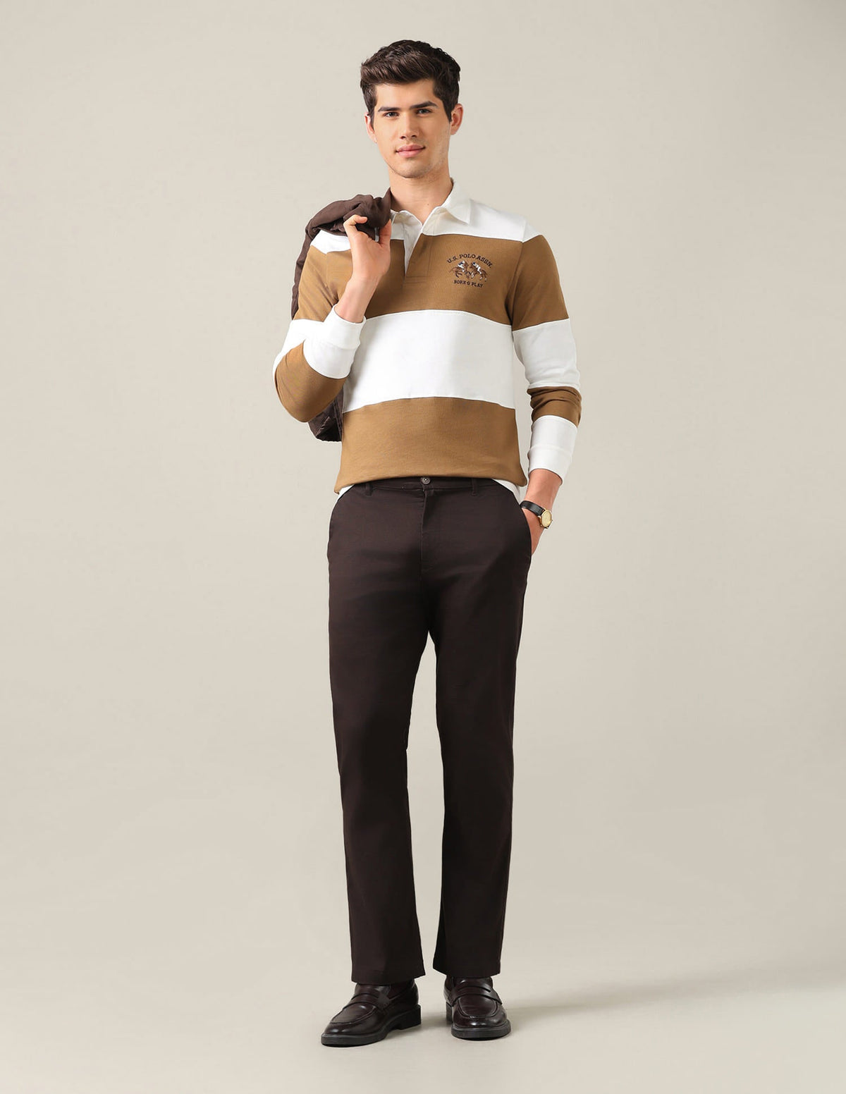 Horizontal Striped Slim Fit Polo Shirt USP0
