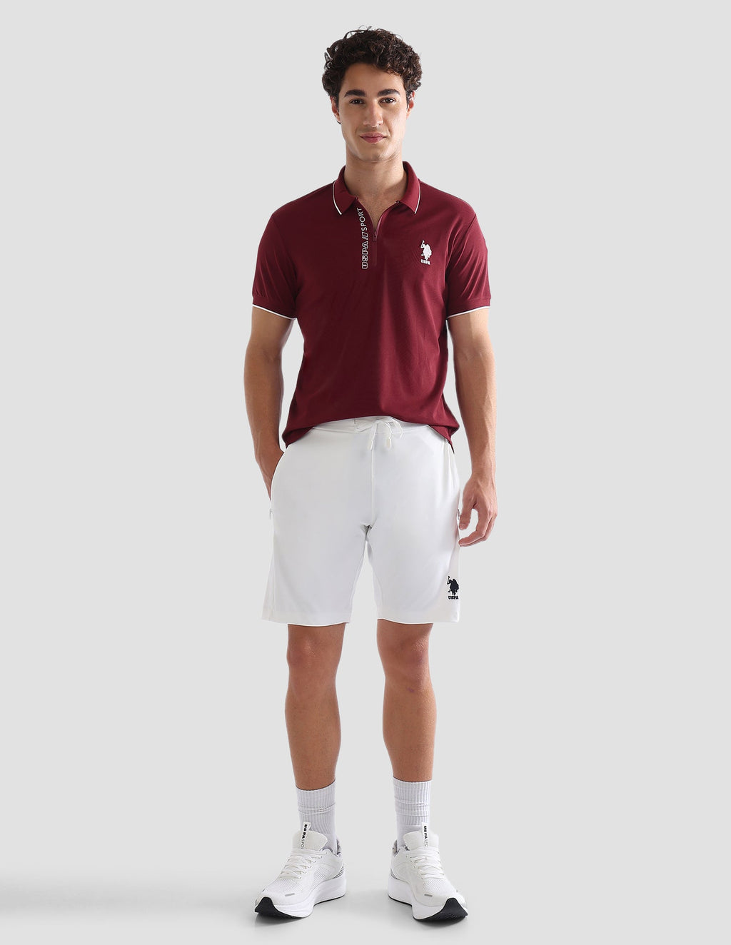 Solid Slim Fit Active Polo Shirt USP0