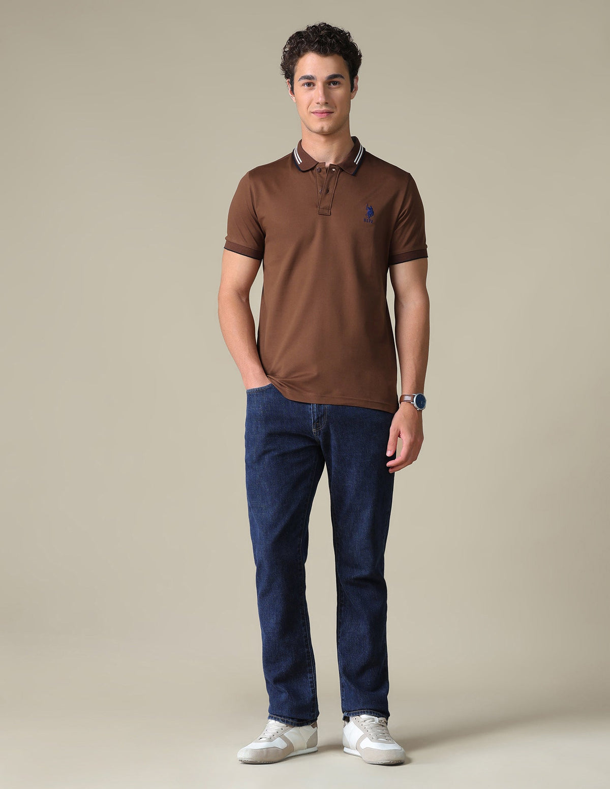 Regular Fit Solid Polo Shirt USP0