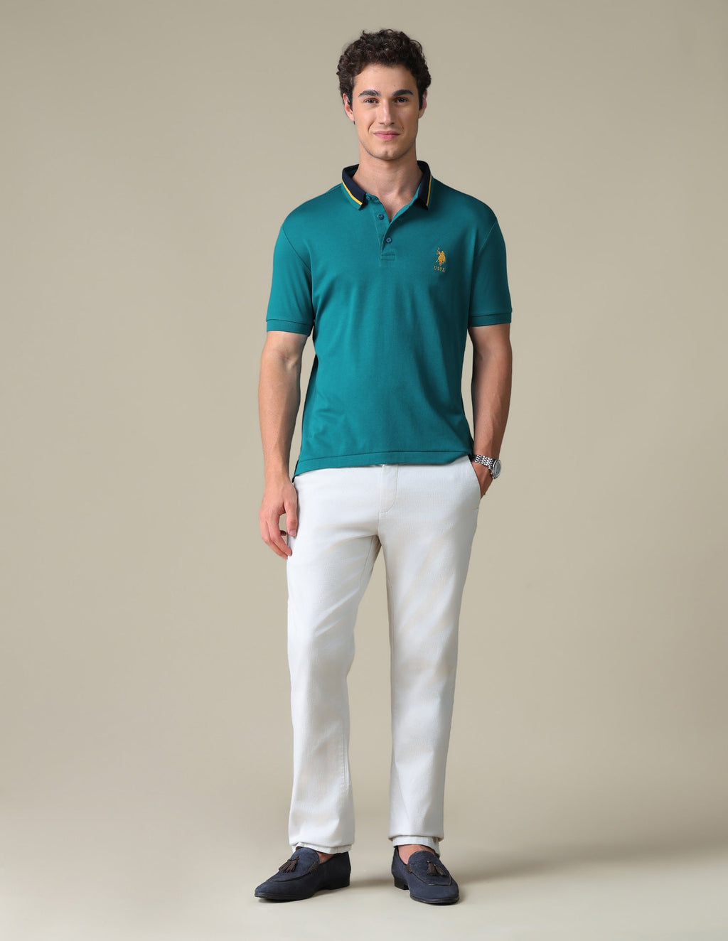 Regular Fit Solid Polo Shirt USP0
