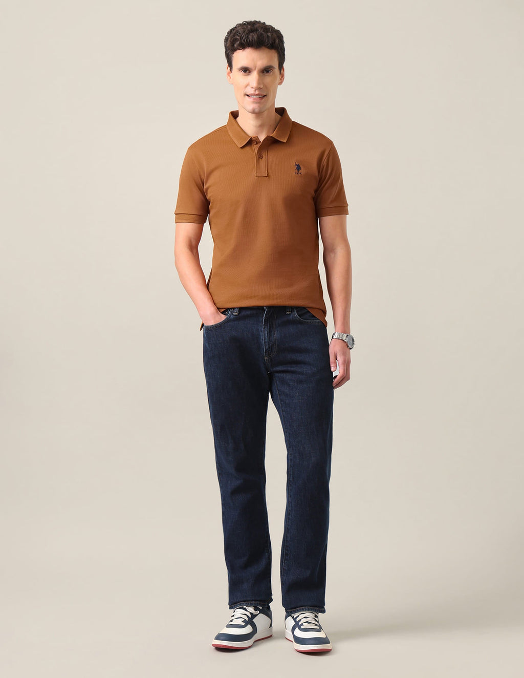 Graphic Printed Slim Fit Polo Shirt USP0