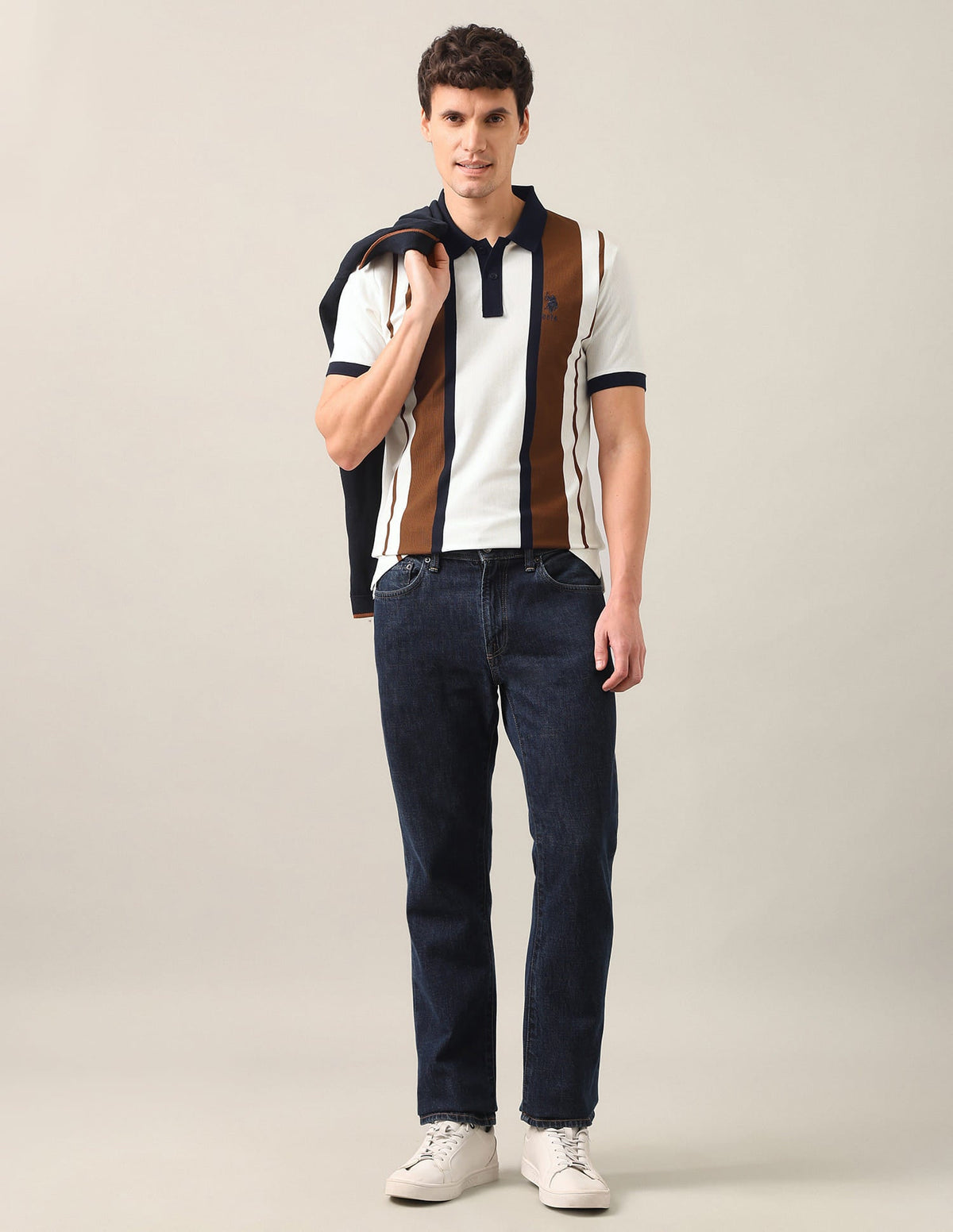 Vertical Striped Slim Fit Polo Shirt USP0