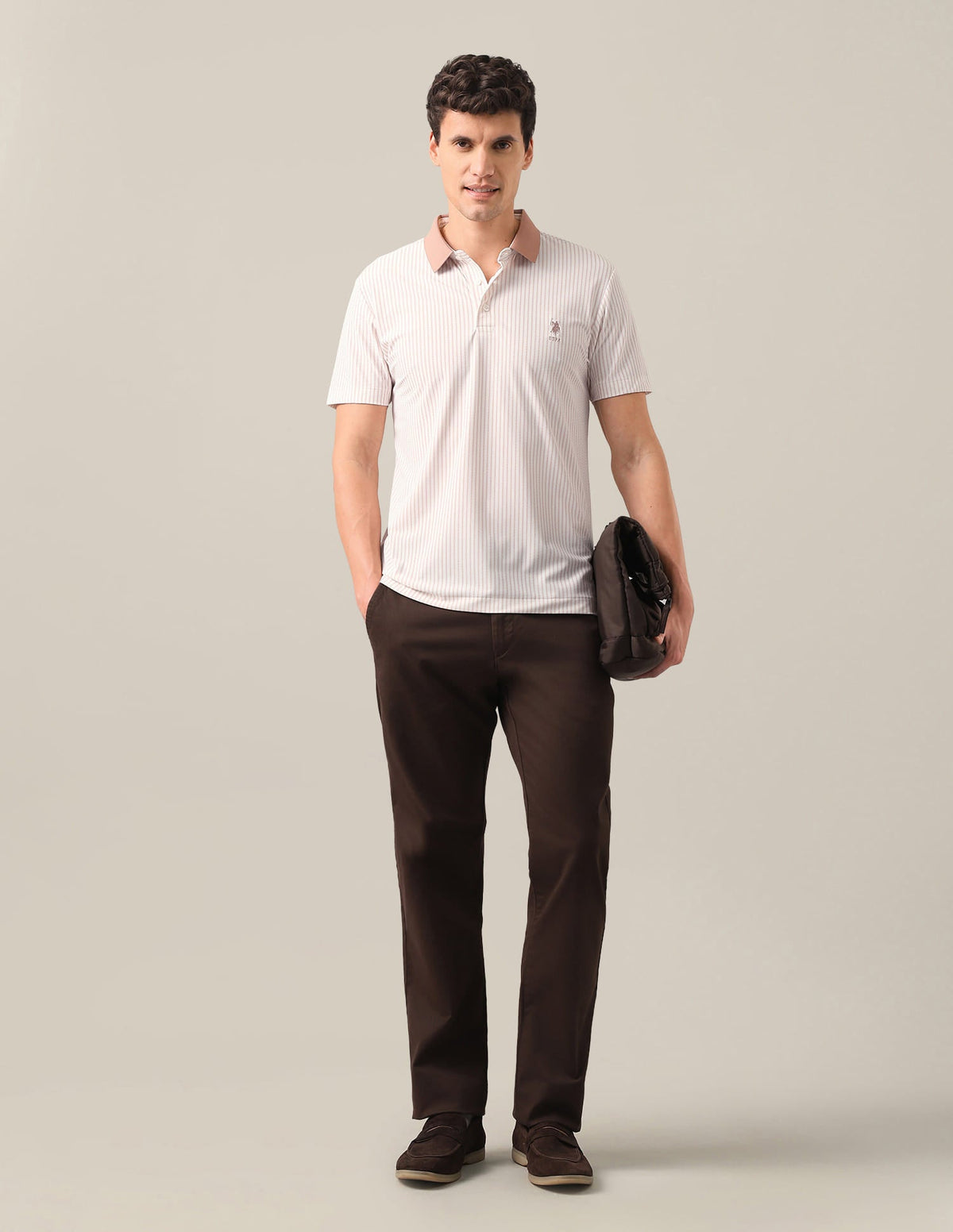 Vertical Striped Slim Fit Polo Shirt USP0
