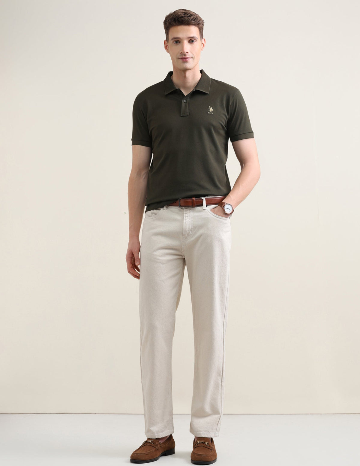 Solid Slim Fit Polo Shirt USP0