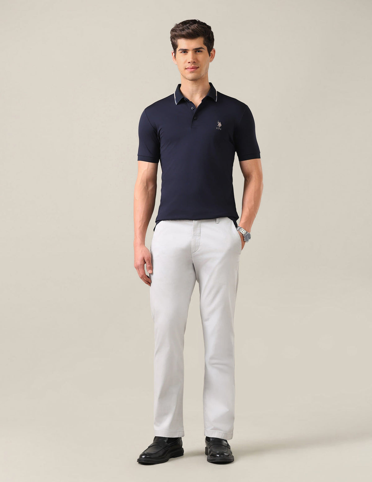 Solid Slim Fit Polo Shirt USP0