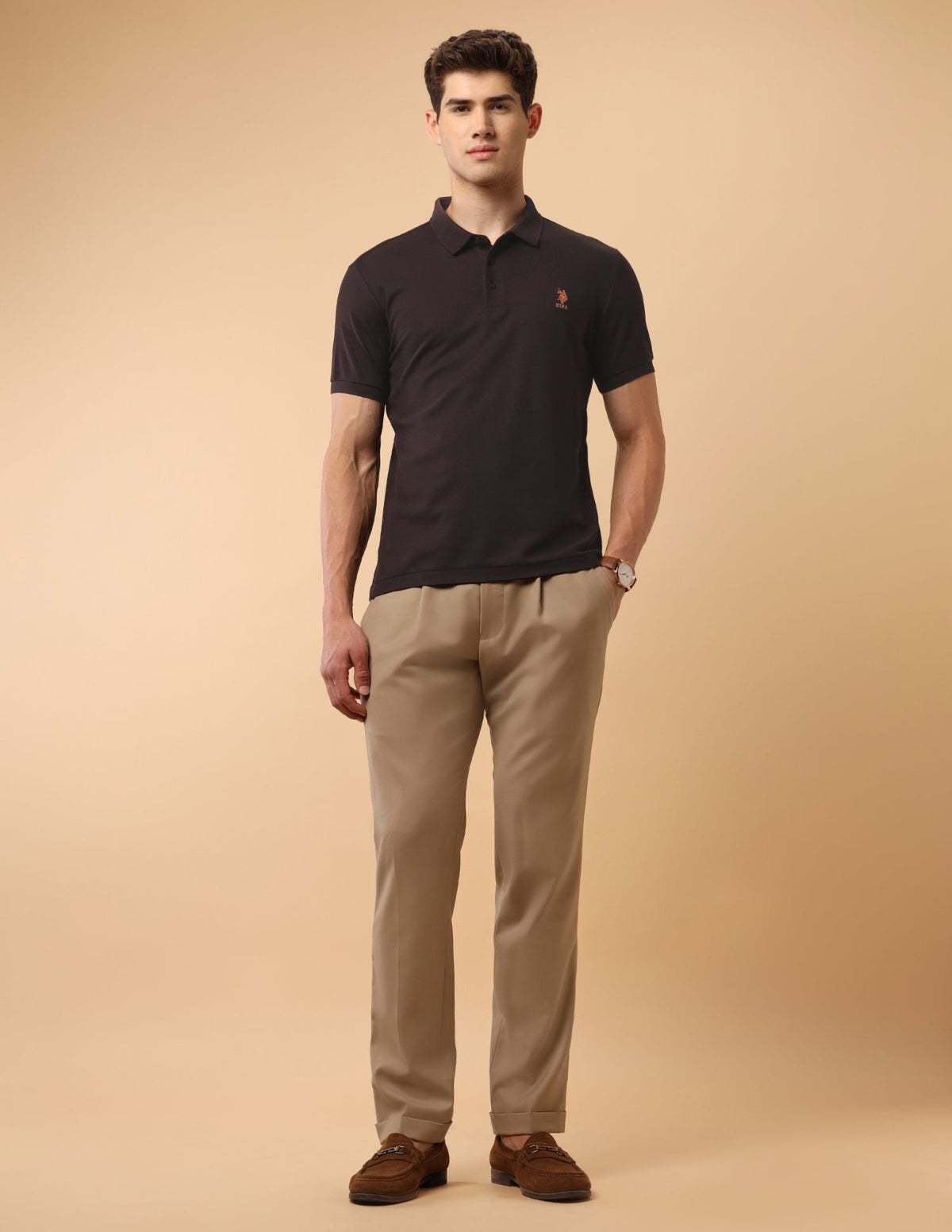 Solid Slim Fit Polo Shirt USP0