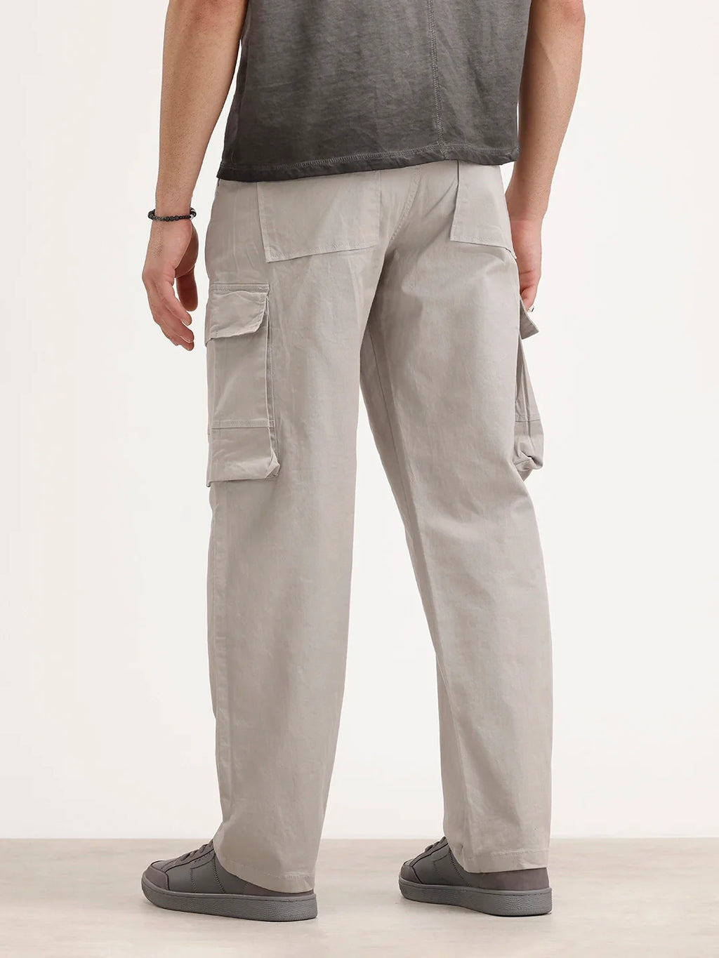 Loose Fit Cargo Trouser | Grey