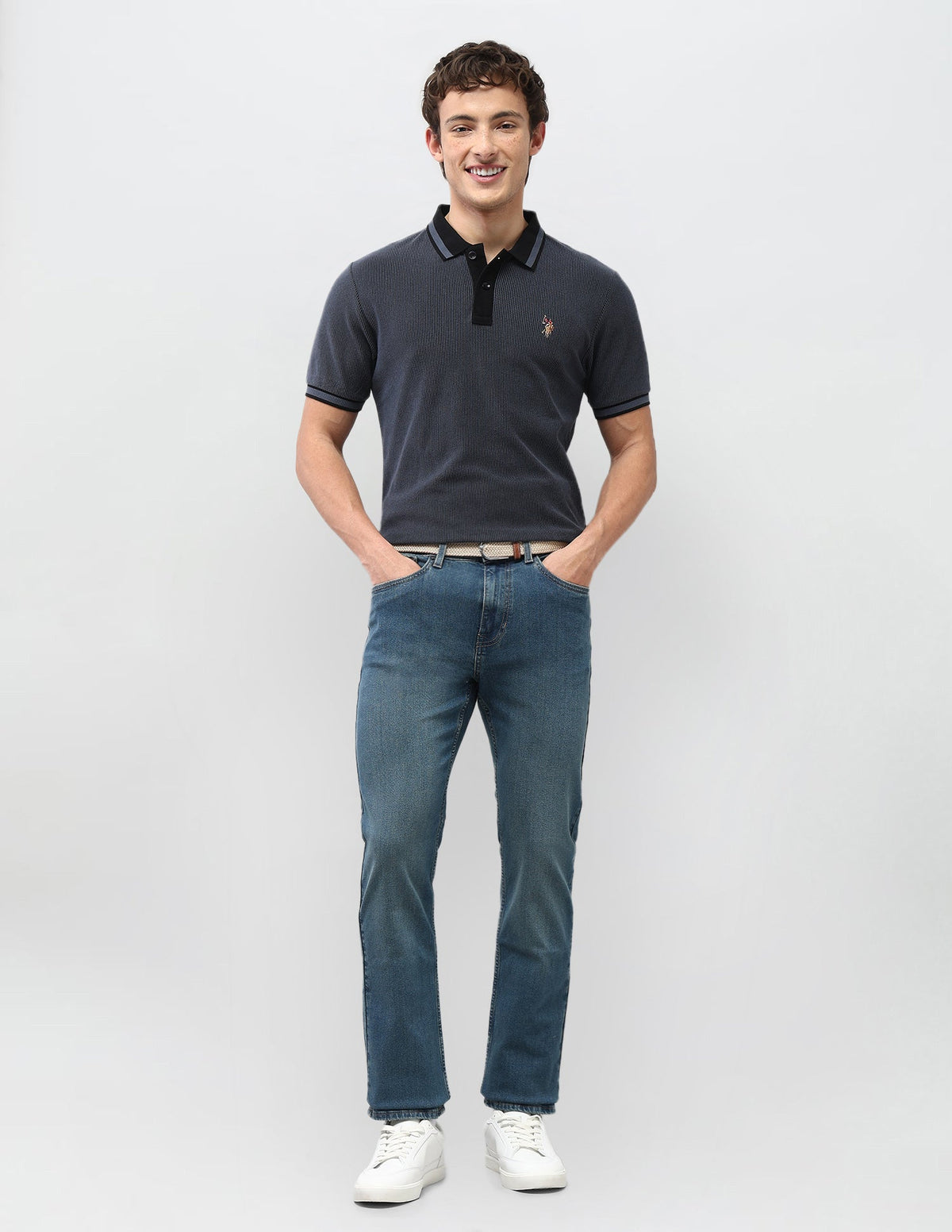 Textured Motel On The Coast Polo Shirt USP0