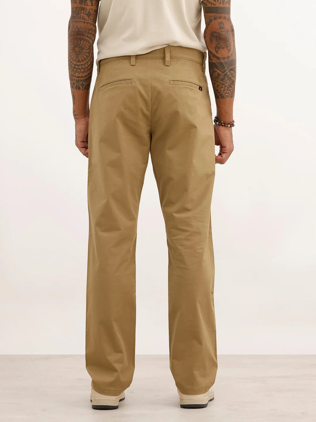 Solid Straight Fit Trousers | Khaki