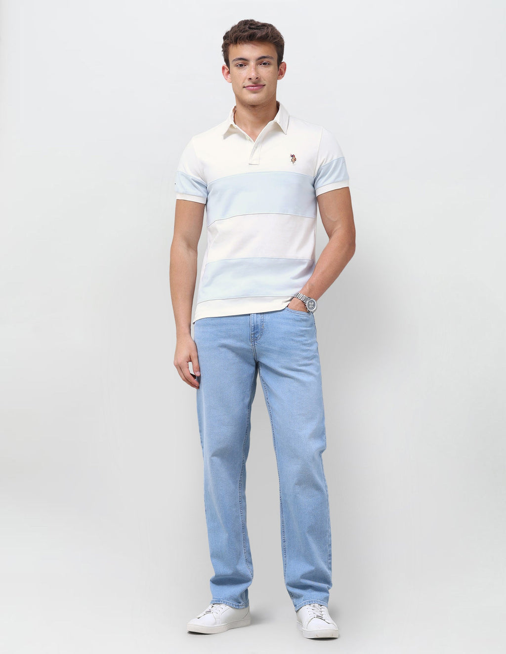 Colourblocked Slim Fit Polo Shirt USP0